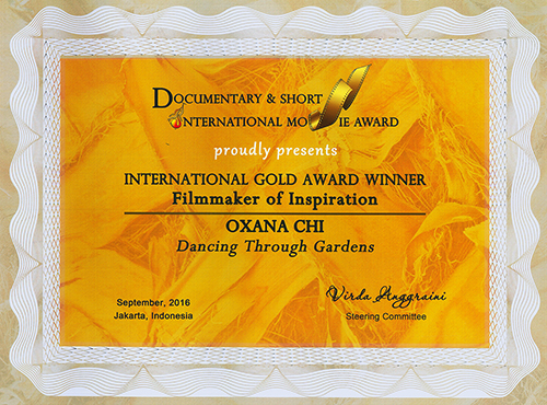 Gold Award Filmmaker of Inspiration